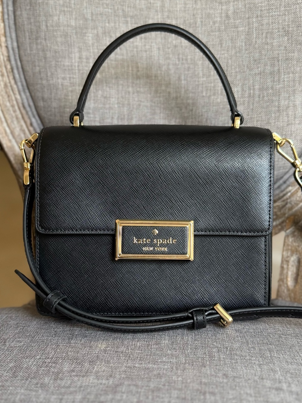 Kate Spade Reegan Leather Top Handle Saffiano Crossbody Bag Purse